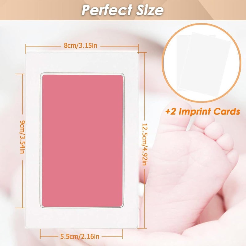 LelonHo Inkless Hand and Footprint Kit Clean Touch Ink Pad for Newborn Baby Pet Paw Print Kit(4 Ink Pads,8 Imprint Cards) (4 Pack Pink) - Image 2